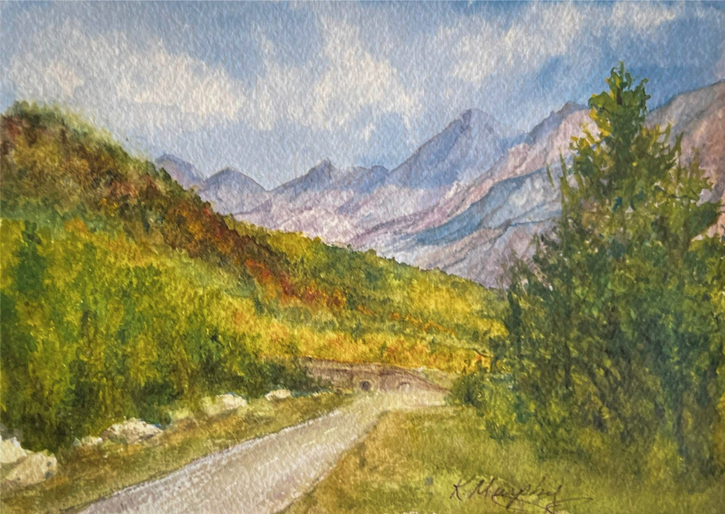 The Mountains Are Calling – 5x7 Original Colorado Watercolor, Matted to 8x10